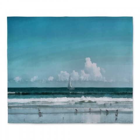 Painted Sailboat 34x40 Tapestry