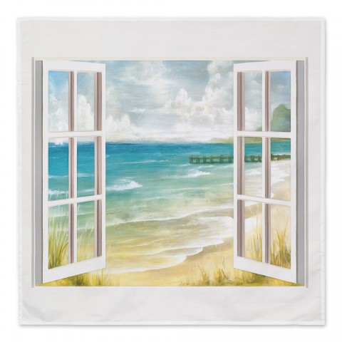 Beach Window 57x57 Tapestry