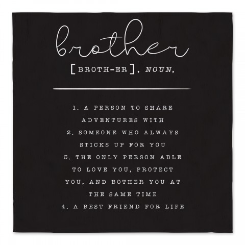 Brother Definition Black 57x57 Tapestry