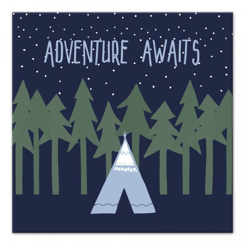 Adventure Awaits Night Wall Art