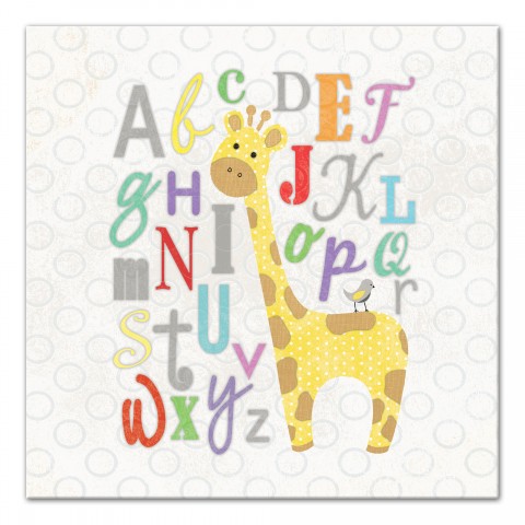 Alphabet Giraffe  Wall Art