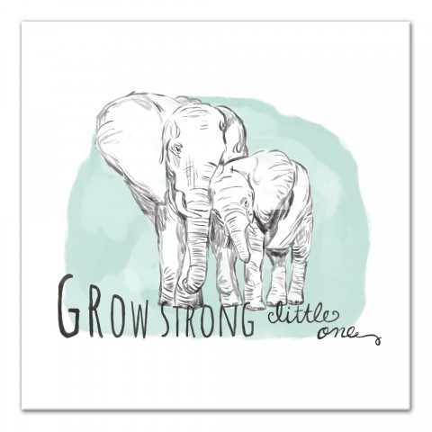 Grow Strong Elephant Wall Art
