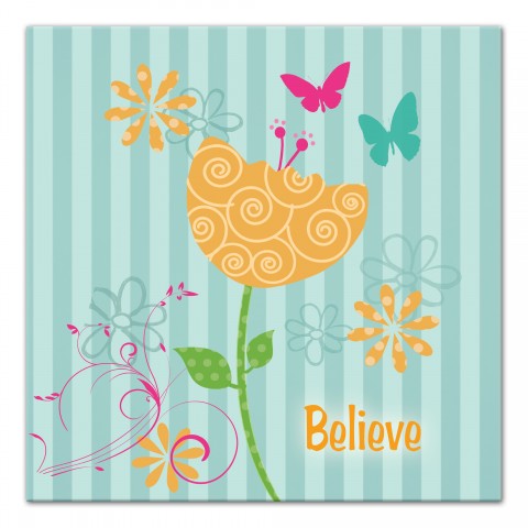 Believe Flower Wall Art