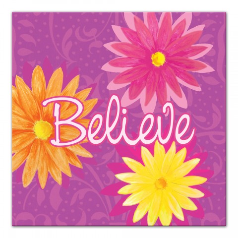 Believe Flowers Wall Art