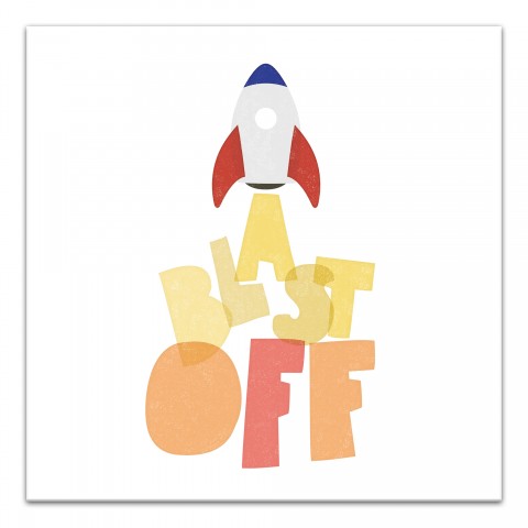 Blast Off Rocket Ship Wall Art