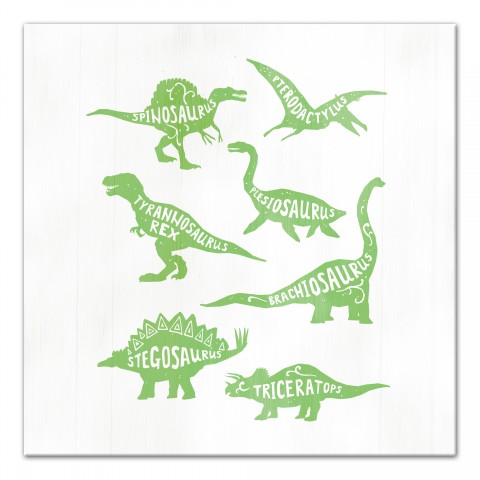 Green Dinosaurs   Wall Art
