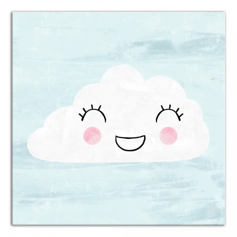 Happy Cloud In Blue Sky   Wall Art