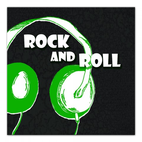 Rock And Roll Headphones  Wall Art