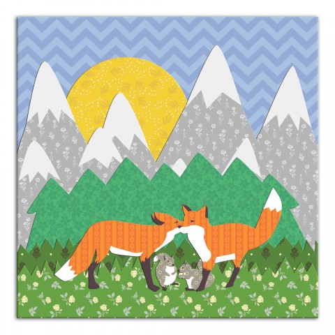 Kissing Foxes Wall Art