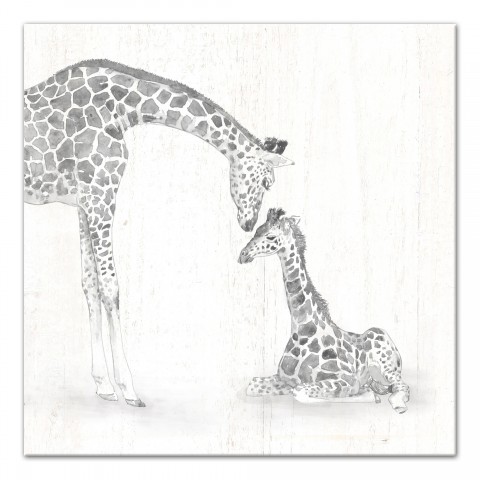 Mom and Child Giraffe Wall Art