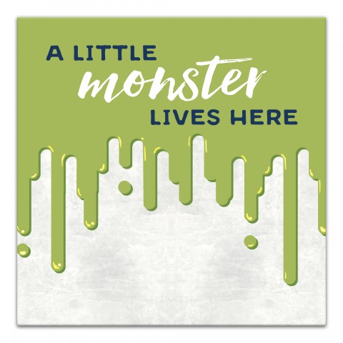 Little Monster Lives Here Wall Art