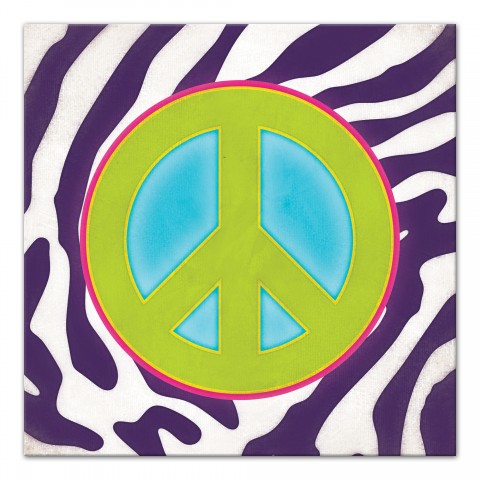 Peace Sign Zebra Print Wall Art