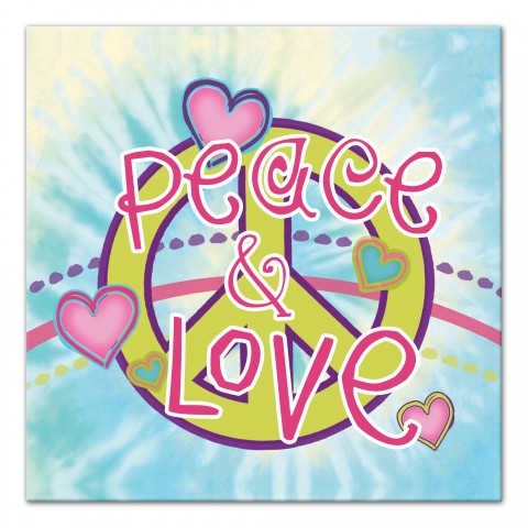 Tie Dye Peace And Love Wall Art