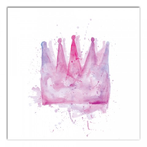 Pink Crown Watercolor Wall Art
