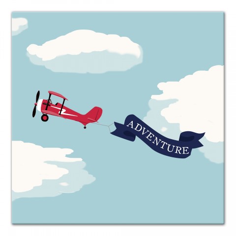 Adventure Plane Banner Wall Art