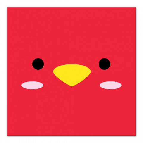 Red Bird Face Wall Art