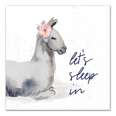 Let's Sleep In Llama Wall Art
