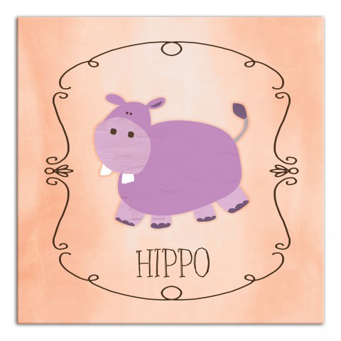 Soft Jungle Hippo Wall Art