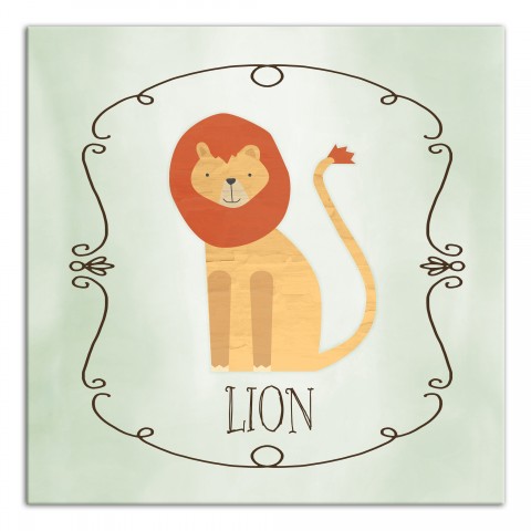 Soft Jungle Lion Wall Art
