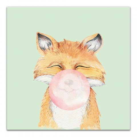 Bubble Gum Fox  Wall Art