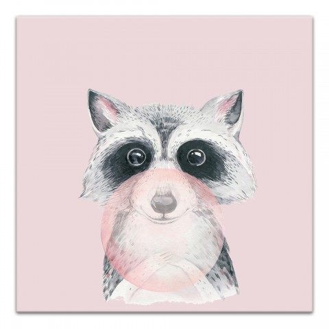 Bubble Gum Raccoon  Wall Art
