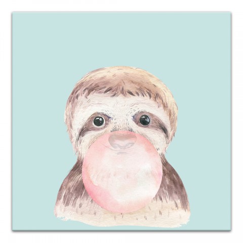 Sloth With Bubble Gum  Wall Art