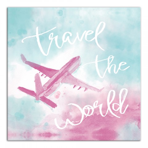 Travel The World Watercolor Wall Art