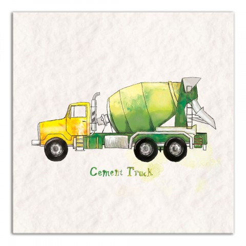 Watercolor Cement Truck Wall Art