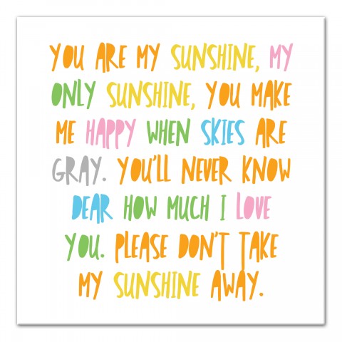 You Are My Sunshine Wall Art