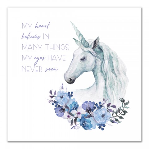 My Heart Believes Unicorn   Wall Art