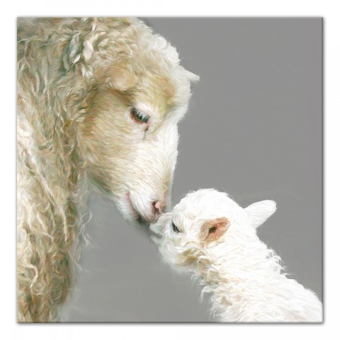 Mom and Child Sheep Wall Art