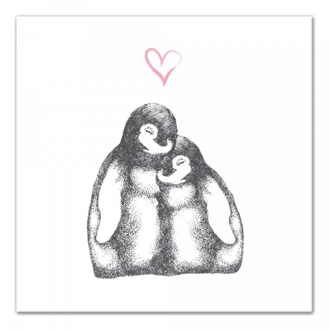 Snuggle Penguins Wall Art