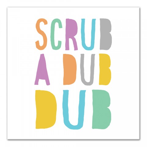 Scrub A Dub Dub Blue Wall Art