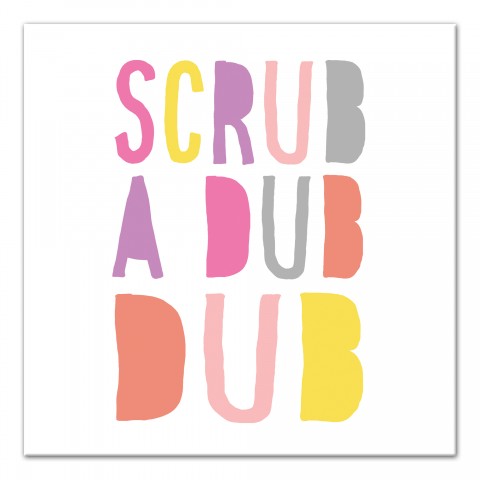 Scrub A Dub Dub Pink Wall Art