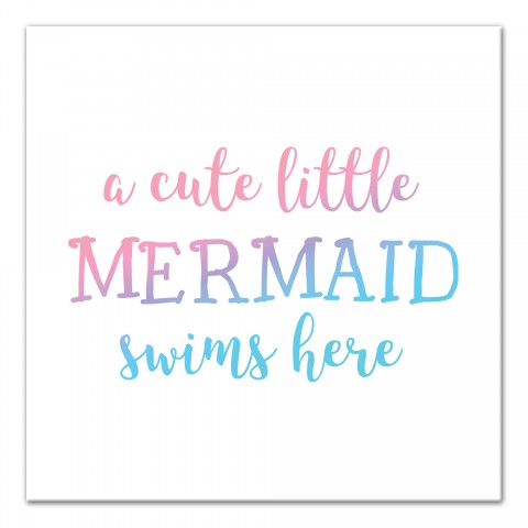 Cute Little Mermaid  Wall Art