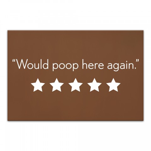 Would Poop Here Again 18x12 Canvas Wall Art