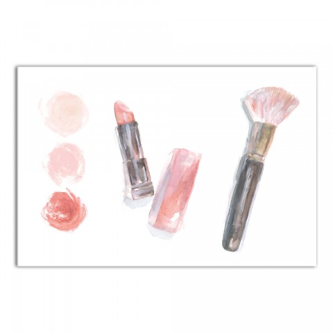 Makeup And Brush 18x12 Canvas Wall Art