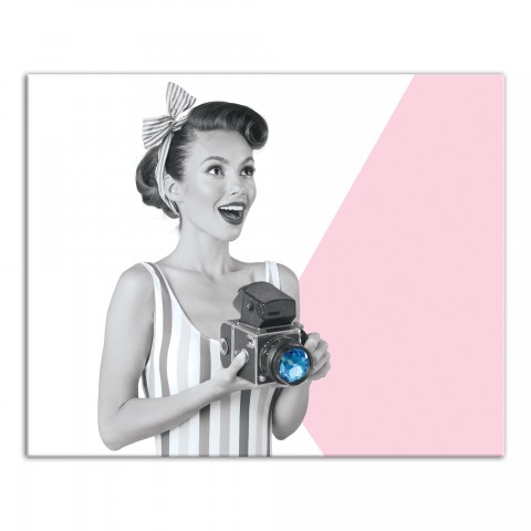 Holding Camera Blue Gem  20x16 Canvas Wall Art