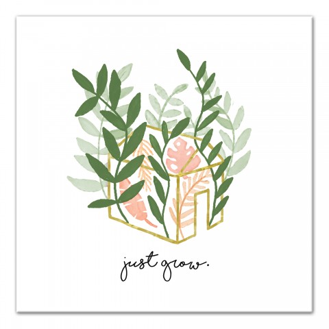 Just Grow Greenhouse 16x16 Canvas Wall Art