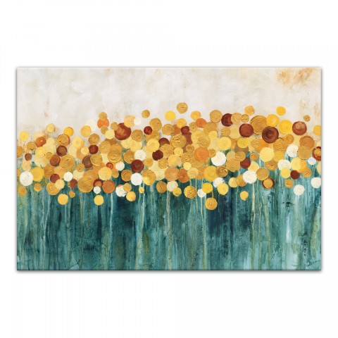 Abstract Yellow Flowers 30x20 Canvas Wall Art