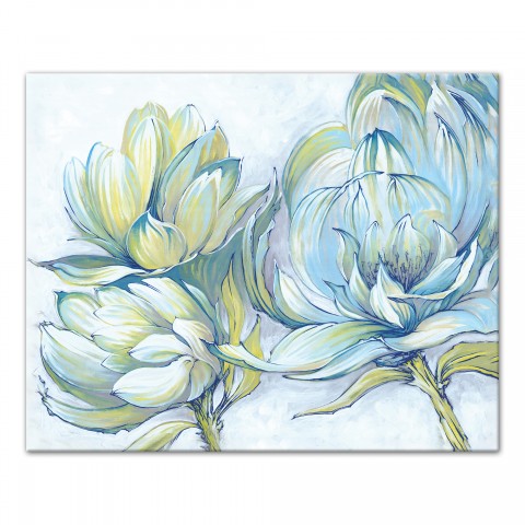 Blue Yellow Botanical 20x16 Canvas Wall Art