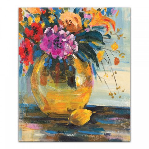 Bright Bouquet Vase Painted 20x24 Canvas Wall Art