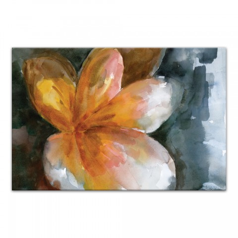 Orange Watercolor Flower 24x16 Canvas Wall Art