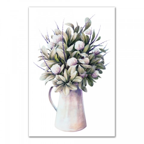 Flowers In Water Pitcher 20x30 Canvas Wall Art