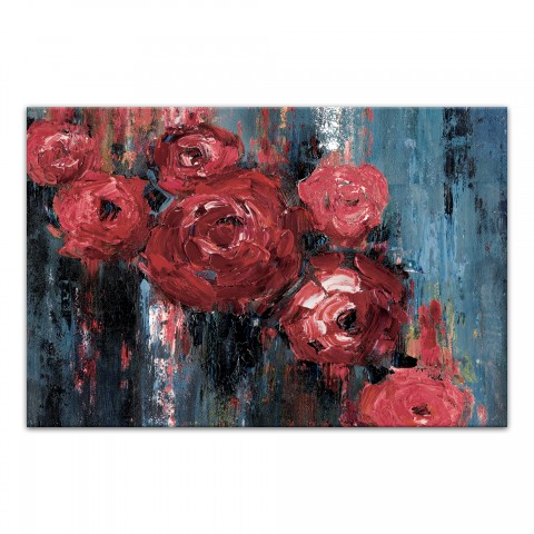 Painted Red Pink Rose 30x20 Canvas Wall Art