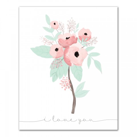 Flowers With Sea Foam 16x20 Canvas Wall Art