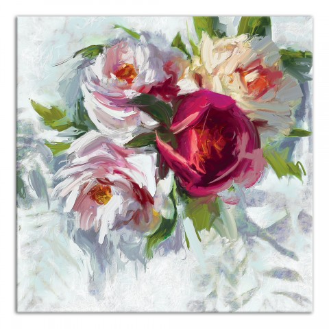 Pink And White Flowers 30x30 Canvas Wall Art