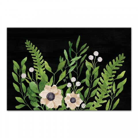 Greenery On Dark Background  18x12 Canvas Wall Art