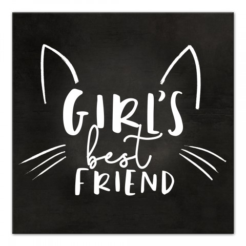 Girls Best Friend Cat 12x12 Canvas Wall Art
