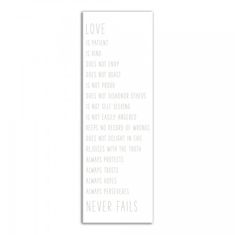 Love Never Fails 12x36 Canvas Wall Art